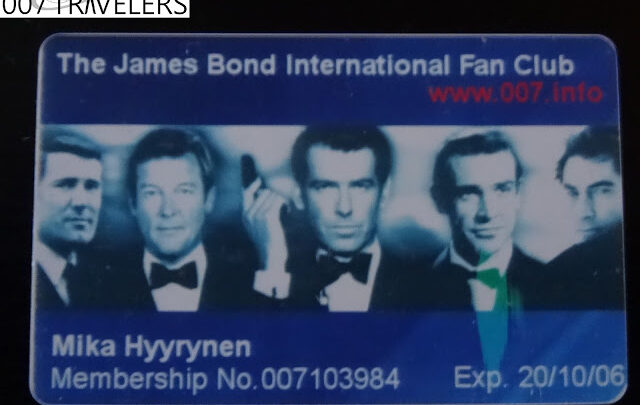 007 Item: The James Bond International fan club card